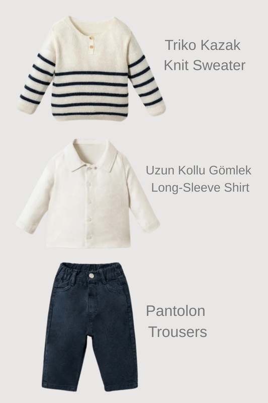 Little James 3 Parça Erkek Bebek Takım
