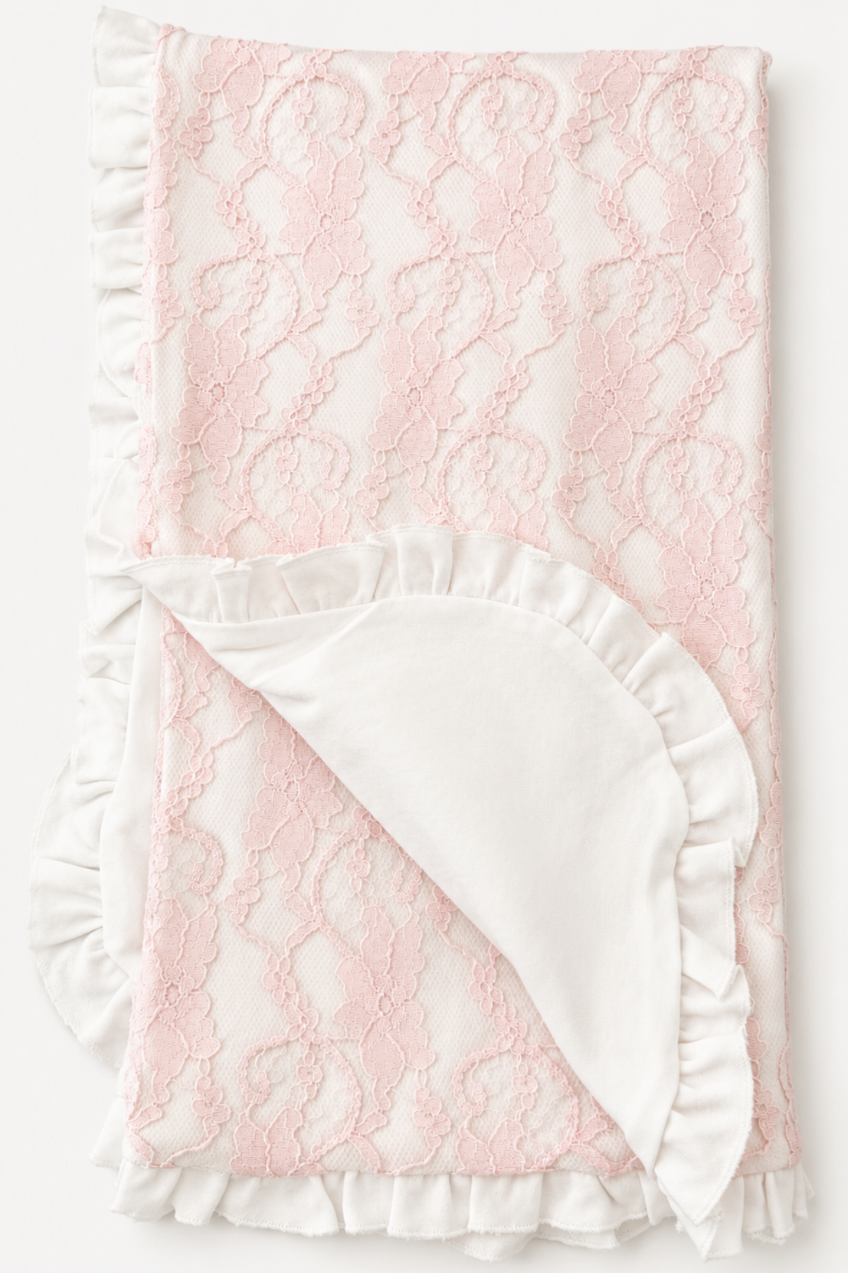 Royale Lace 3 Parça Dantelli Hastane Çıkışı Seti-Pembe