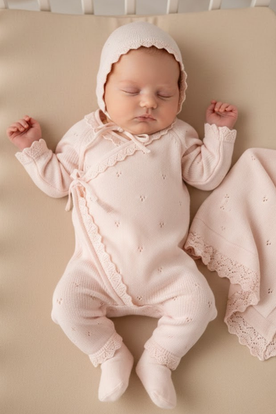 İlk Adım Elegans Kız Bebek Hastane Çıkış Seti Pembe
