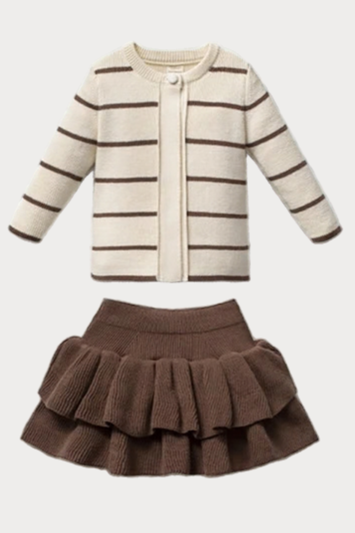 Willow 3 Parça Kız Bebek Triko Takım / Kahverengi