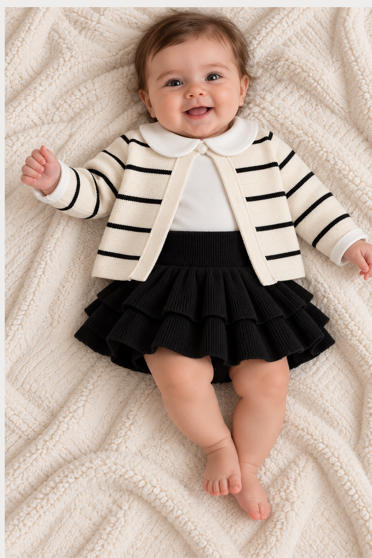 Willow 3 Parça Kız Bebek Triko Takım / Siyah