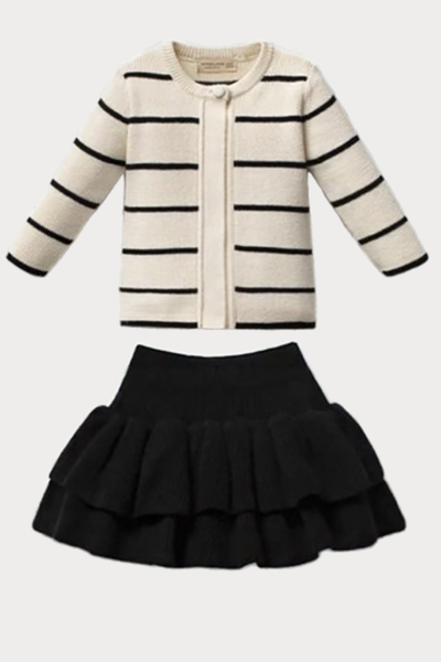 Willow 3 Parça Kız Bebek Triko Takım / Siyah