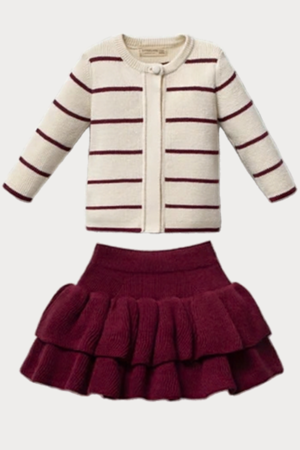 Willow 3 Parça Kız Bebek Triko Takım / Bordo