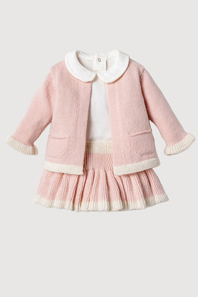 Little Daisy 3 Parça Kız Bebek Triko Takım/ Pembe