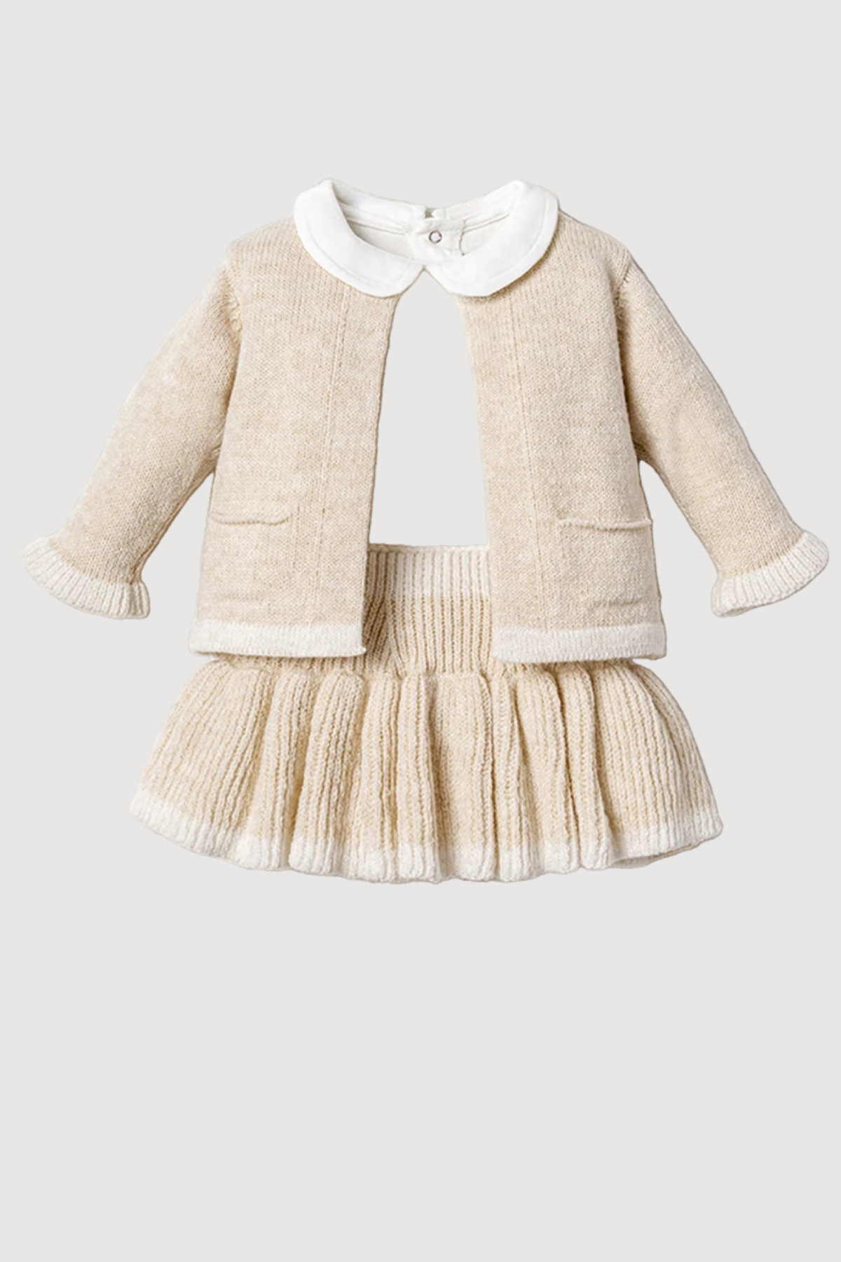 Little Daisy 3 Parça Kız Bebek Triko Takım/ Bej