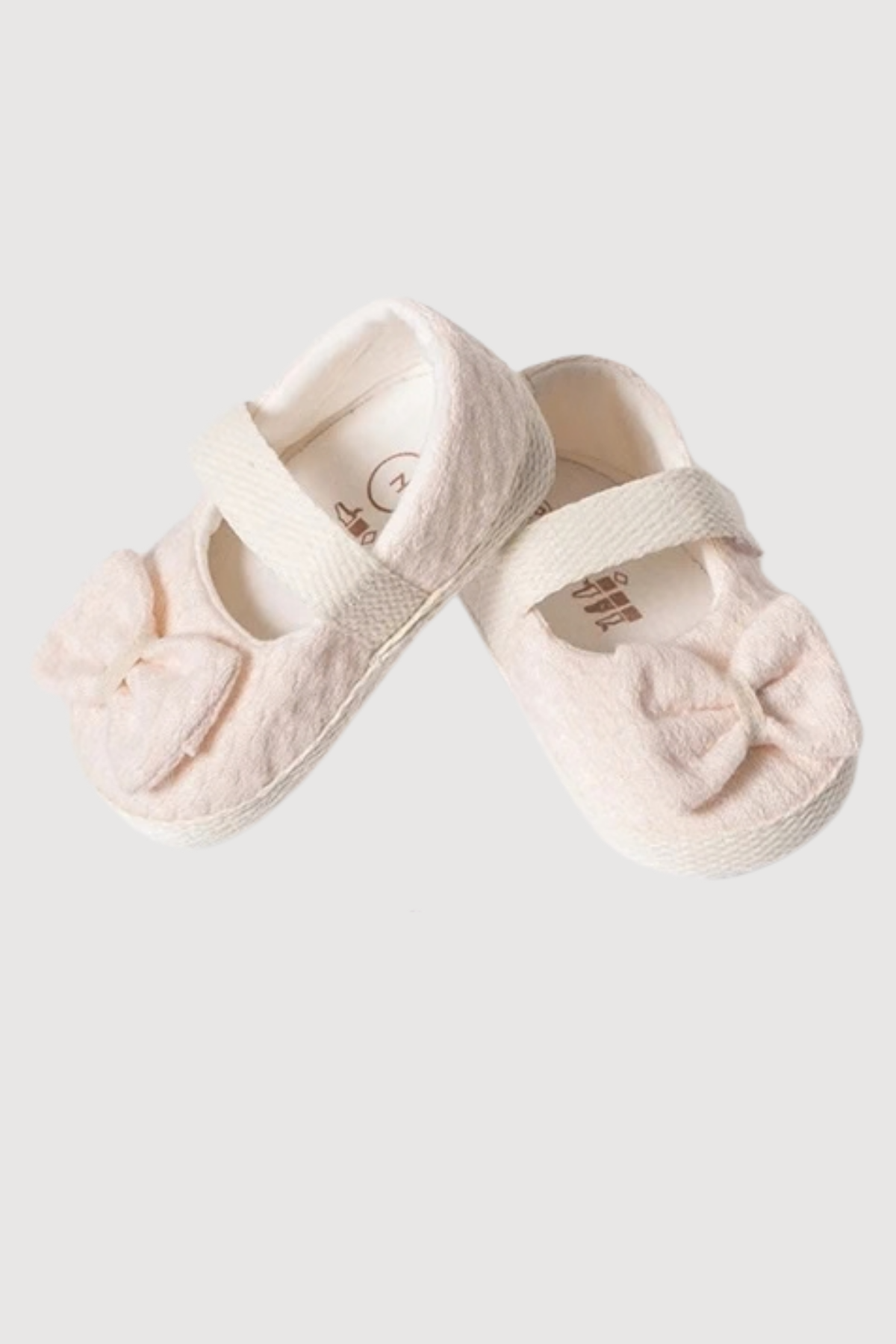 Little Bow Fiyonklu Triko Yenidoğan Bebek Ayakkabısı- Pembe