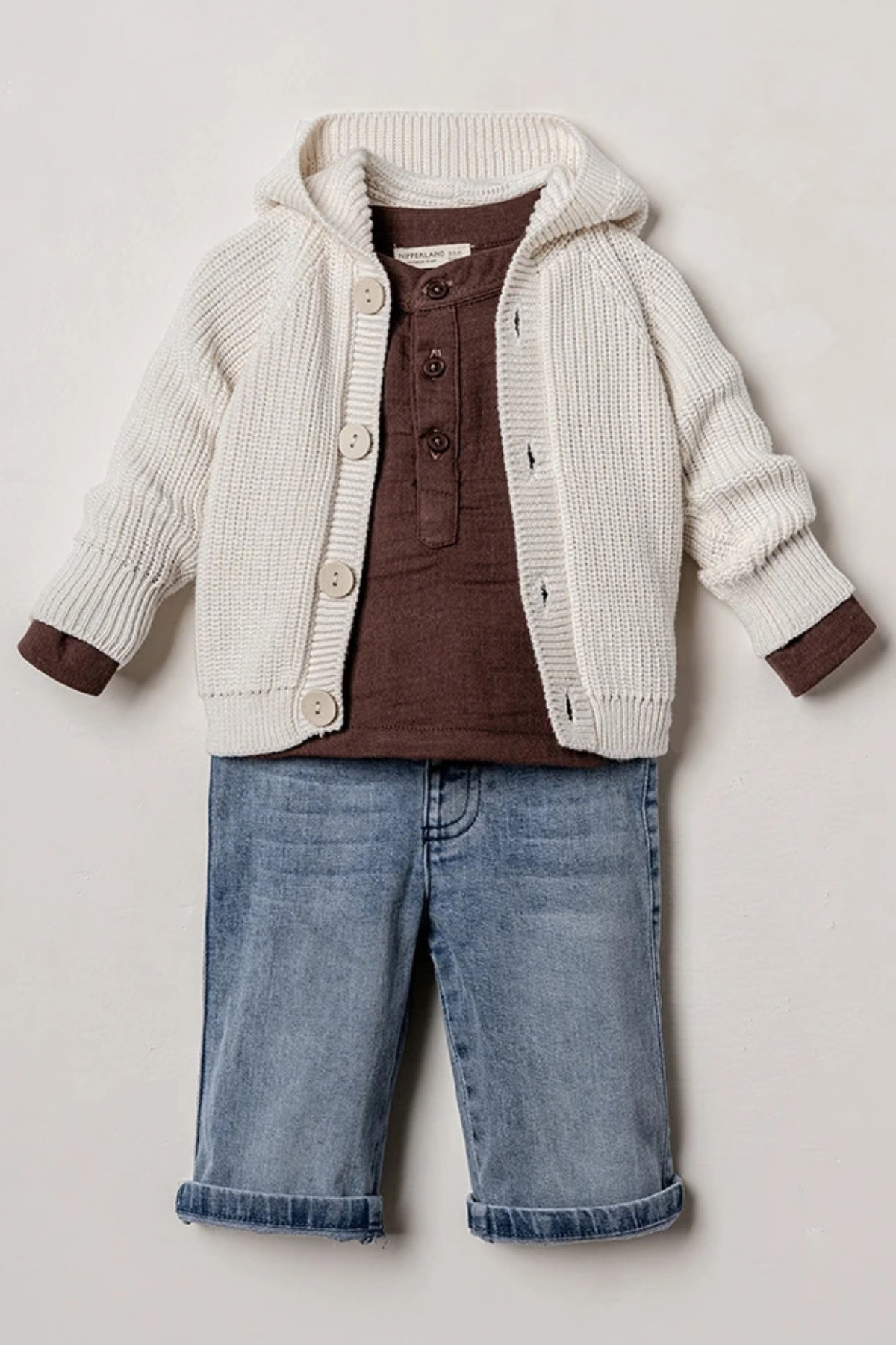 Little Rowan 3 Parça Erkek Bebek Premium Takım / Kahverengi