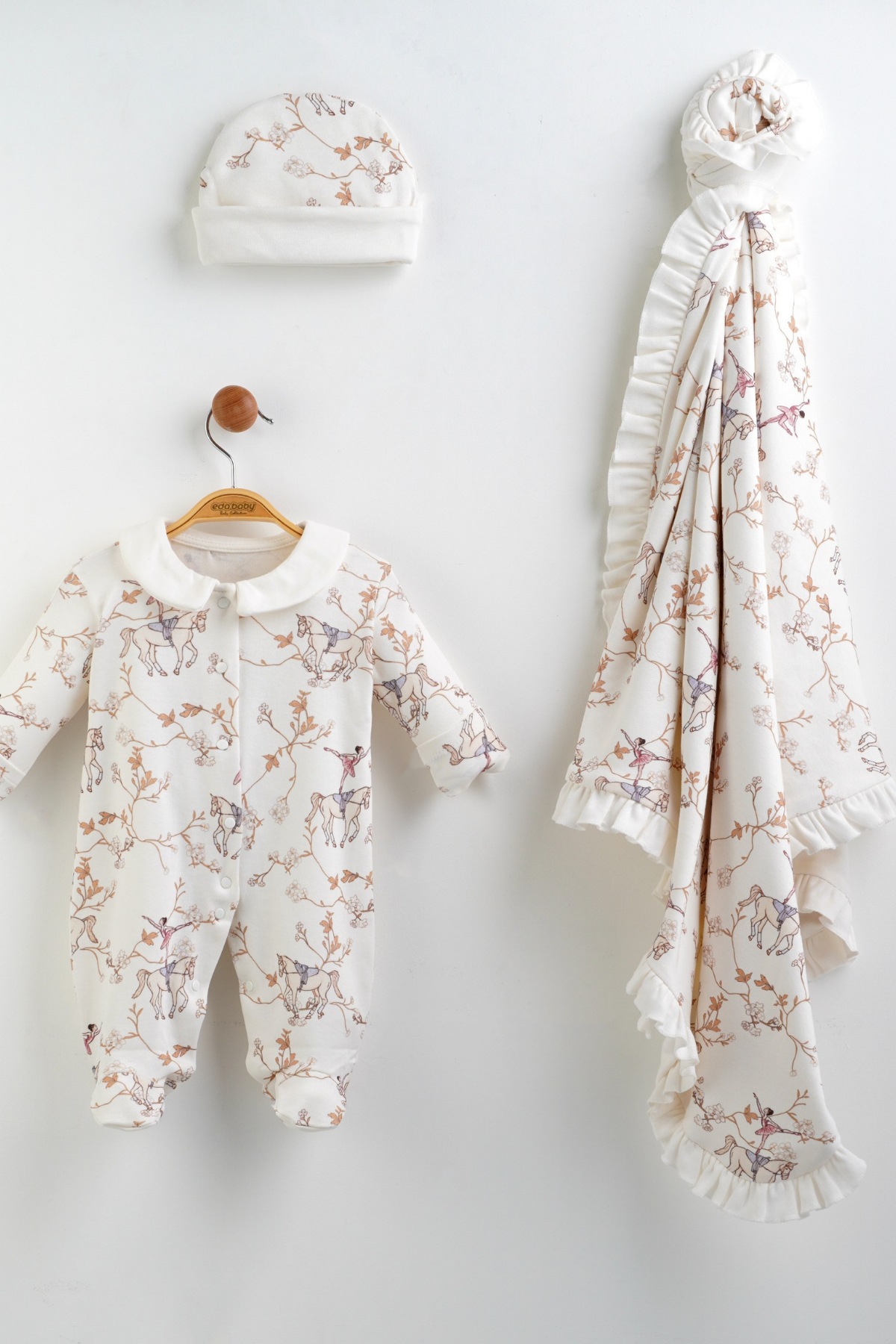 The Secret Garden – 3 Parça Yenidoğan Tulum, Şapka & Battaniye Hastane Çıkış Seti