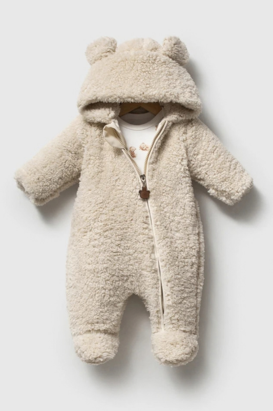 Cozy Teddy 2 Parça Welsoft Bebek Tulum Seti- Bej