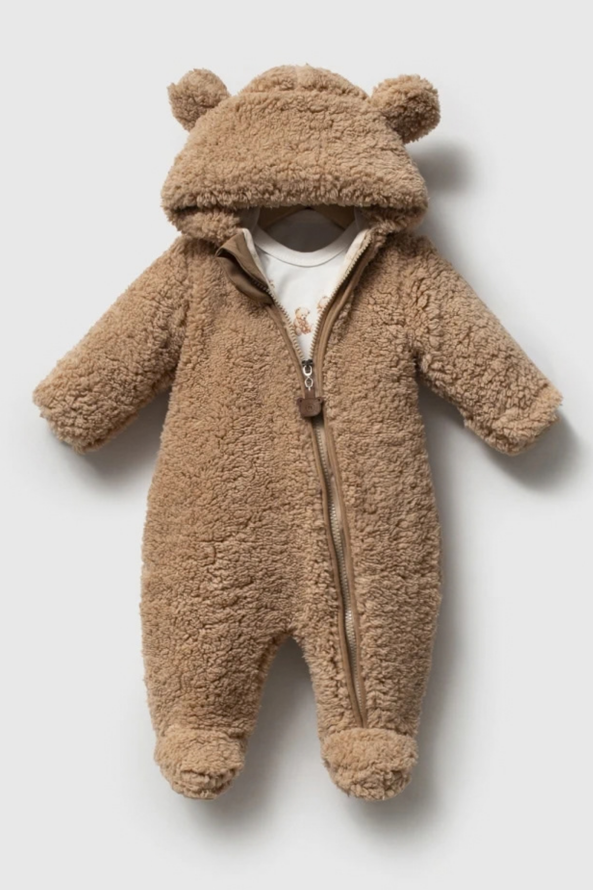 Cozy Teddy 2 Parça Welsoft Bebek Tulum Seti- Kahverengi