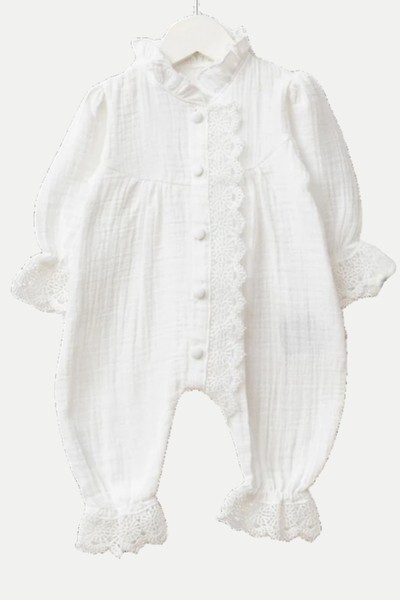 Pure Lace 3 Parça Müslin Yenidoğan Hastane Çıkış Seti