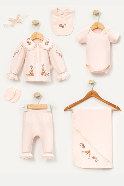 Rose Garden 7 Parça Kız Bebek Hastane Çıkışı Seti / Pembe