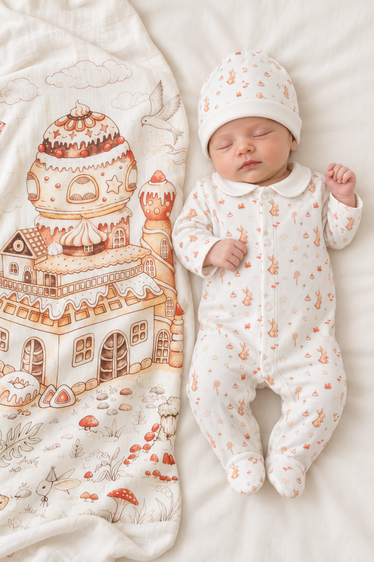 Şekerden Bir Masal Sweet Fairy Tale Battaniyeli Yenidoğan Hastane Çıkışı Seti