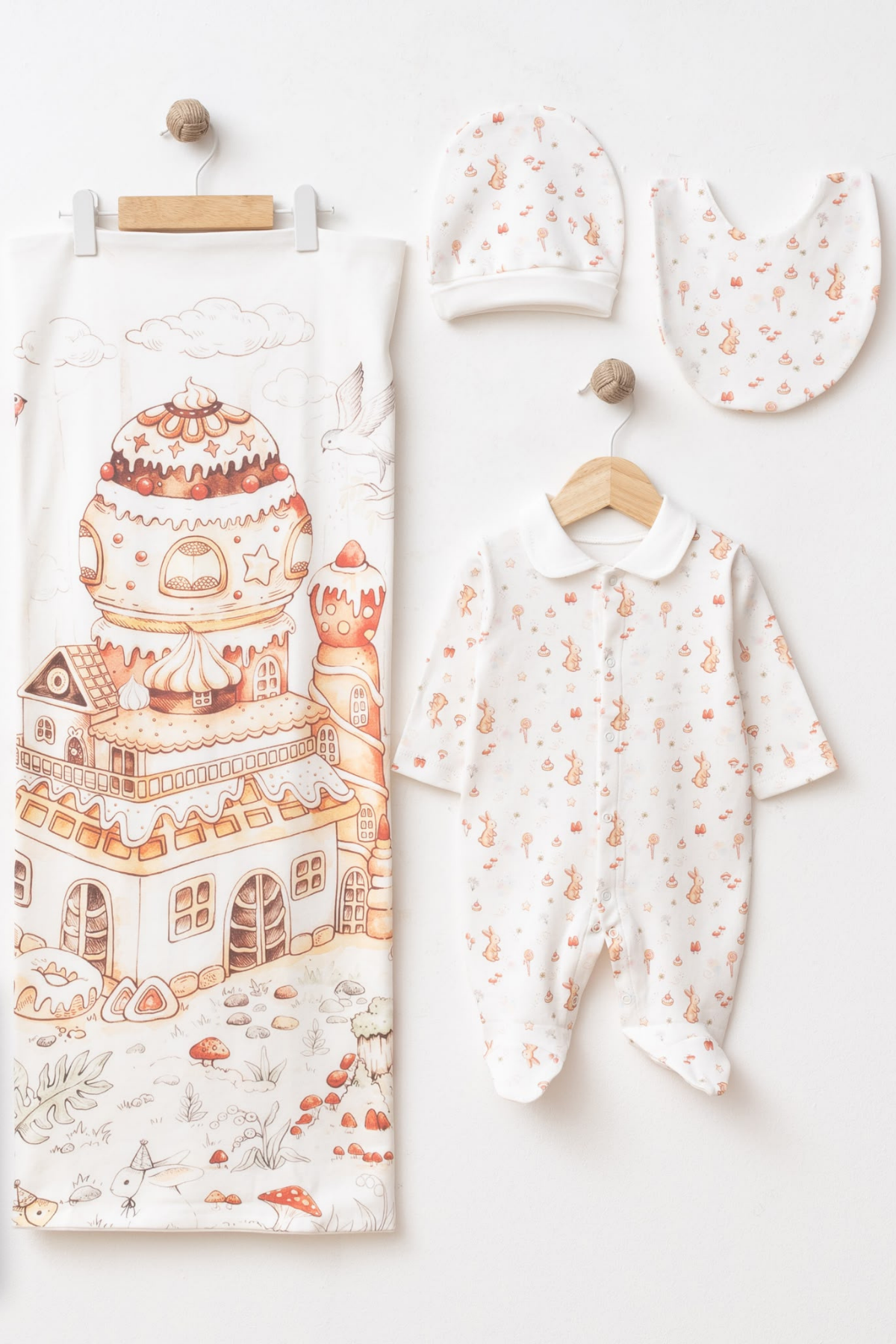 Şekerden Bir Masal Sweet Fairy Tale Battaniyeli Yenidoğan Hastane Çıkışı Seti