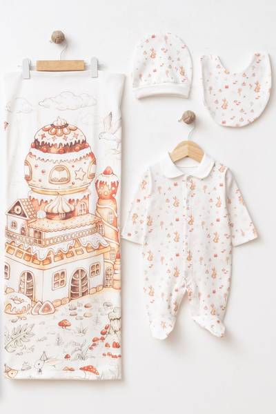 Şekerden Bir Masal Sweet Fairy Tale Battaniyeli Yenidoğan Hastane Çıkışı Seti