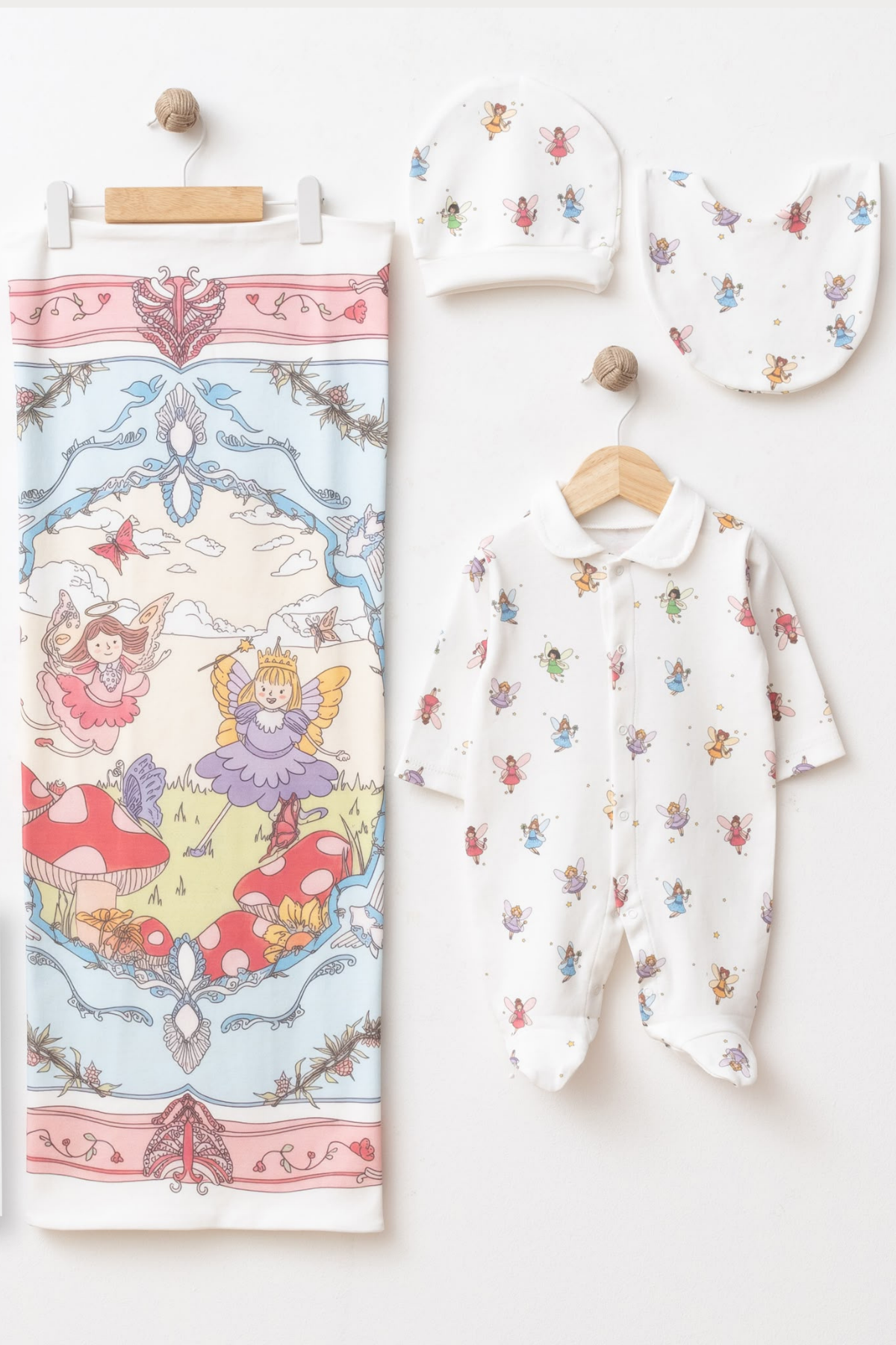 Peri Masalı Fairy Tale Kız Bebek Battaniyeli Hastane Çıkışı Seti