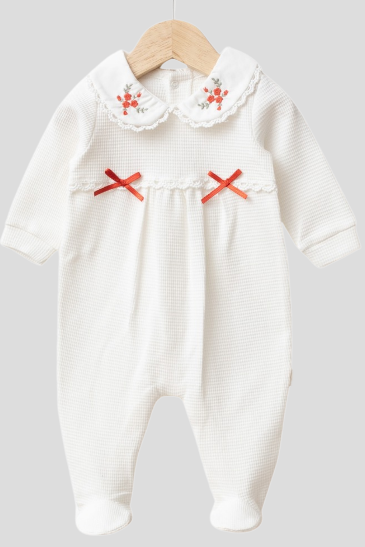 Mirel Natural Set Kız Bebek Hastane Çıkışı 4 Parça- Beyaz