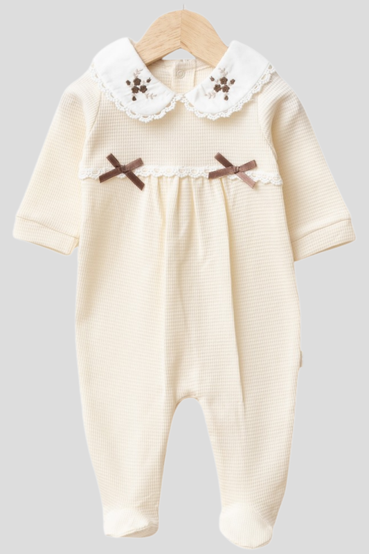 Mirel Natural Set Kız Bebek Hastane Çıkışı 4 Parça- Krem