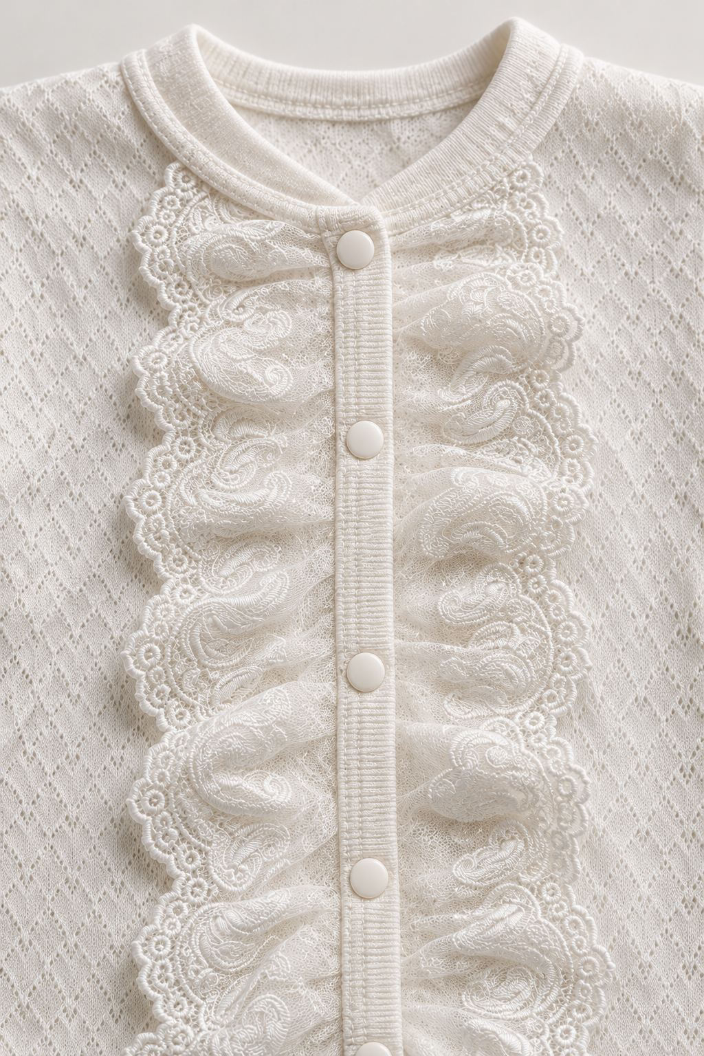 Pearl Lace Jakarlı Dantel Detaylı 5 Parça Kız Bebek Hastane Çıkışı Seti