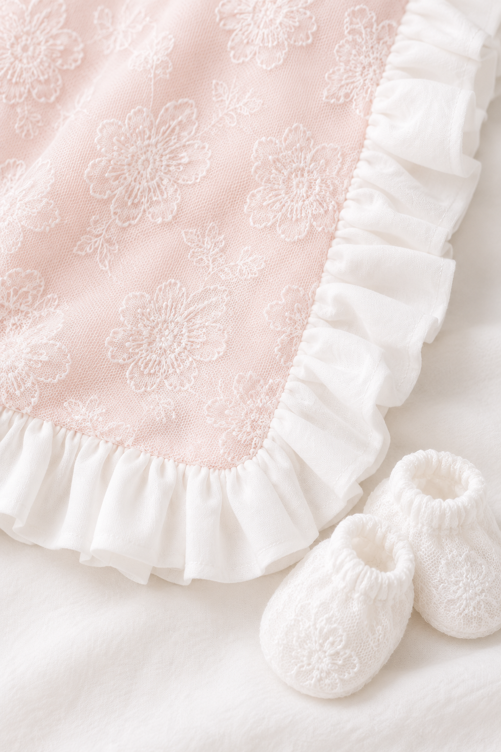 Liora Blush Dantel Yakalı 5 Parça Kız Bebek Hastane Çıkışı Seti