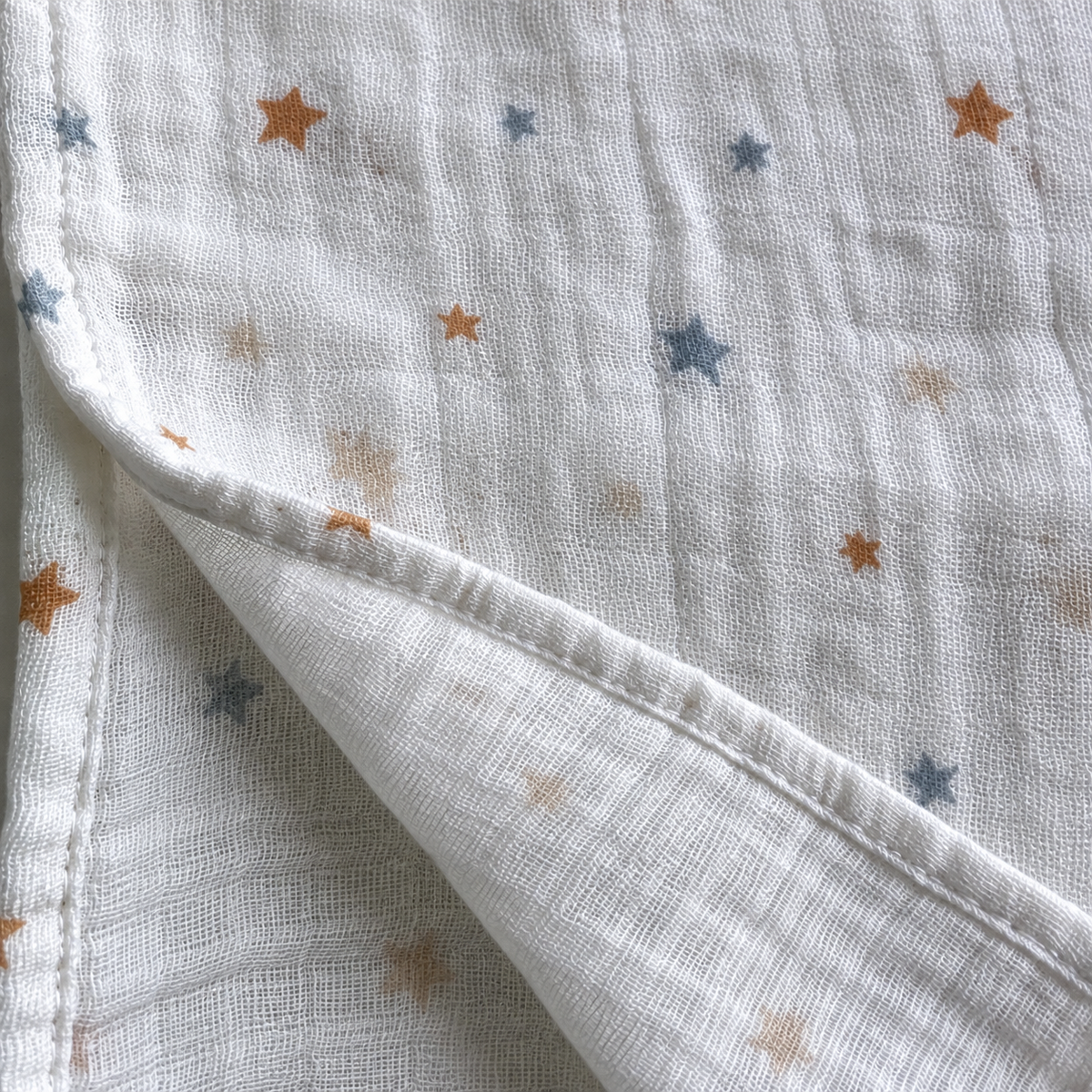 Little Stars Organik Pamuk 4 Katlı Müslin Bebek Battaniyesi ve Çok Amaçlı Örtü – 80×80 cm