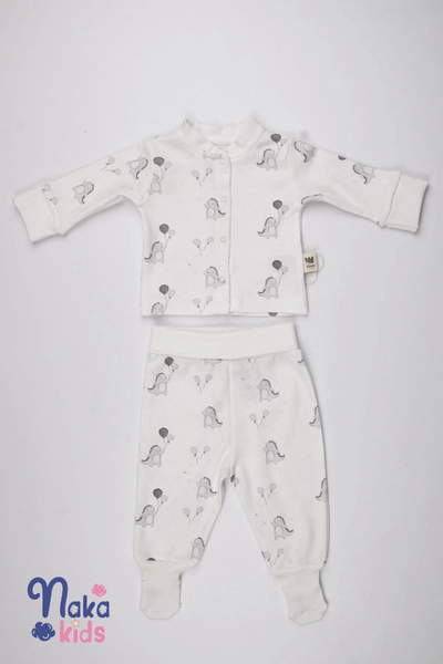 Bebek Dinozor Desenli Pijama Takım