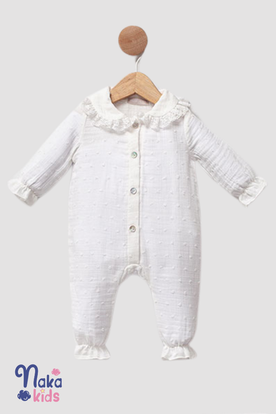 Cotton Dream Müslin Kız Bebek Hastane Çıkış Seti-Beyaz