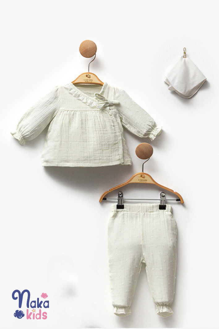 Cotton Dream Müslin Kız Bebek Hastane Çıkış Seti-Yeşil