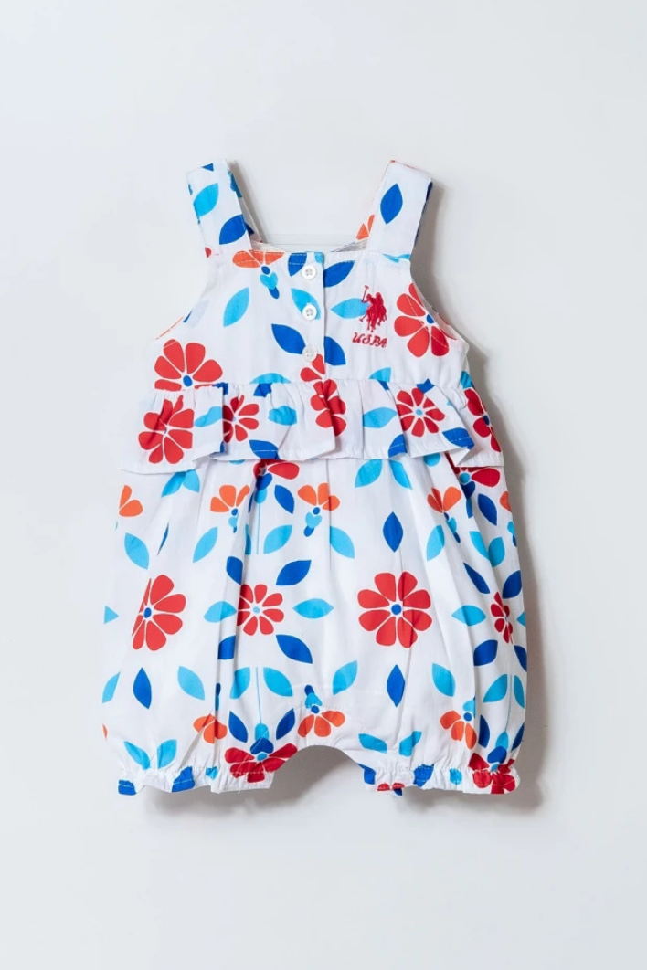 Flora Joy Kız Bebek Salopet Tulum %100 Pamuk Astarlı Ayarlanabilir Askılı Kutulu