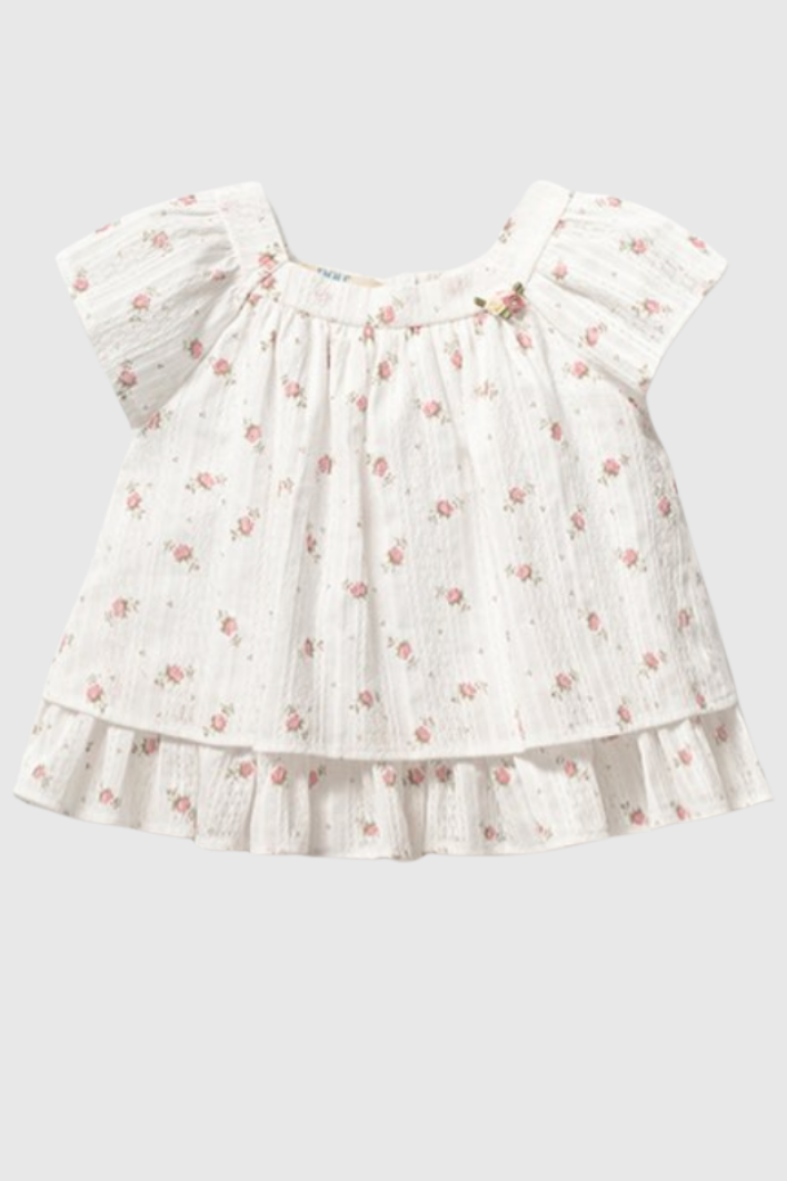 Floral Denim Set %100 Pamuk Kız Bebek 2 Parça Takım