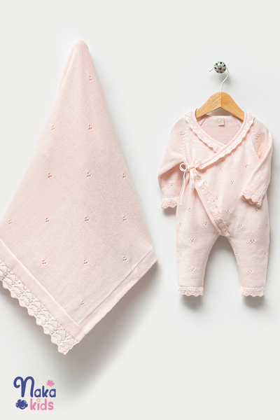 İlk Adım Elegans Kız Bebek Hastane Çıkış Seti Pembe