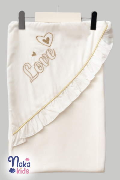 Love Nakışlı 3’lü Kız Bebek Hastane Çıkış Seti – Ekru