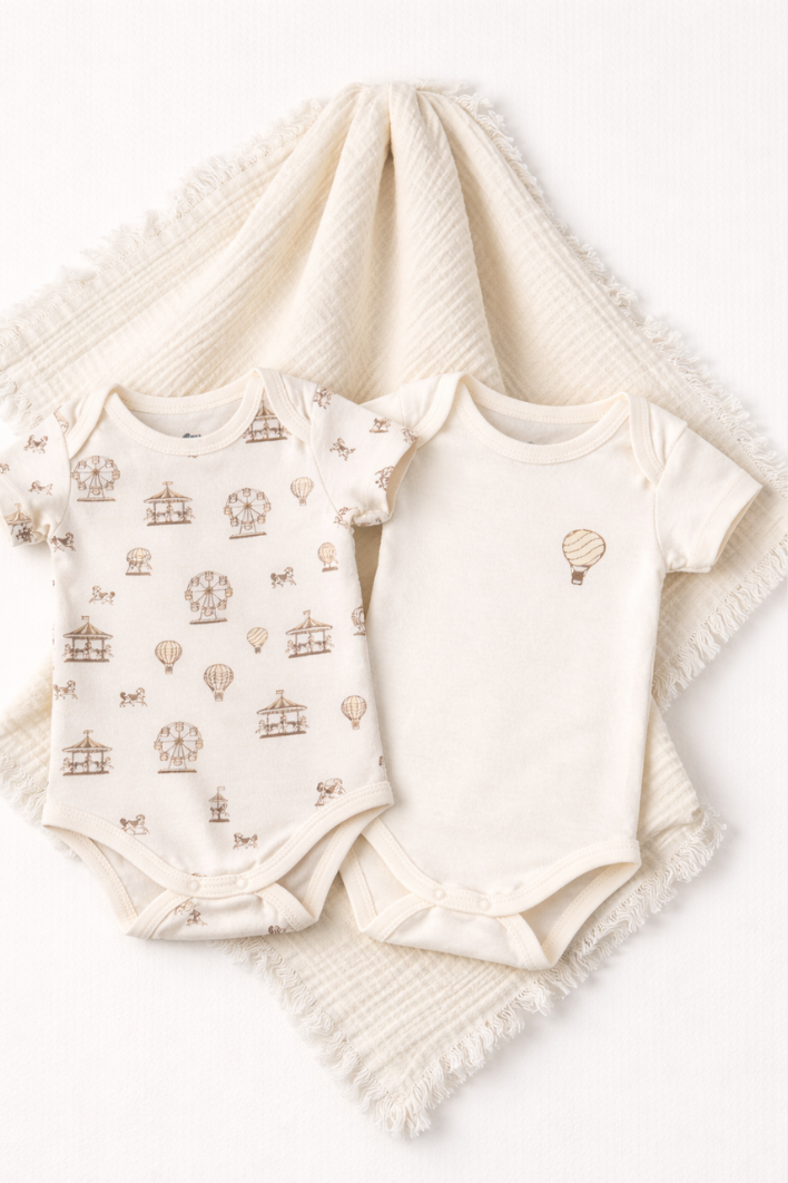 Minimal Premium Newborn Hastane Çıkış Seti- 2 Zıbın ve Müslin Battaniye