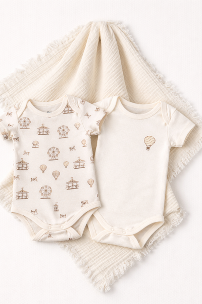Minimal Premium Newborn Hastane Çıkış Seti- 2 Zıbın ve Müslin Battaniye