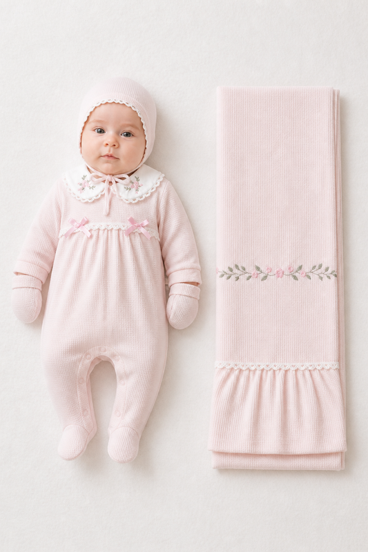 Mirel Natural Set Kız Bebek Hastane Çıkışı 4 Parça