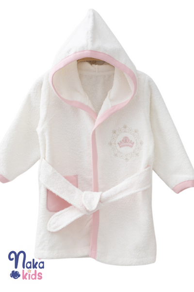 Prenses Tacı Bebek Havlu Bornoz 4 lü Set