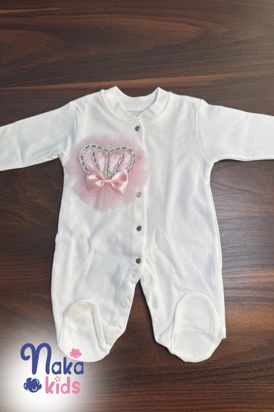 Prenses Tacı Kız Bebek 10 Parça Hastane Çıkış Seti- Pembe
