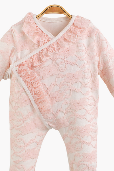 Royale Lace 3 Parça Dantelli Hastane Çıkışı Seti